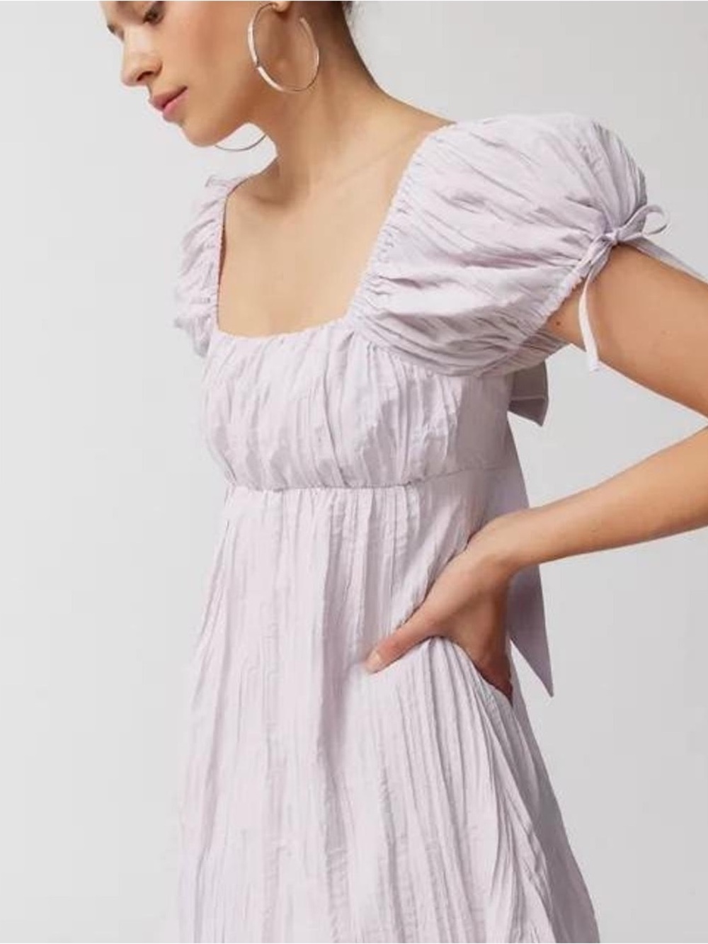 Urban Outfitters Light Lavender Square-Neck Babydoll Mini Dress  NWT